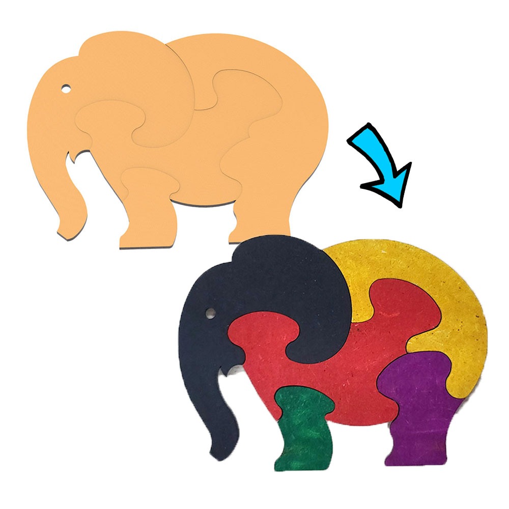 DIY 창작용 3D 퍼즐 코끼리(5pcs)
