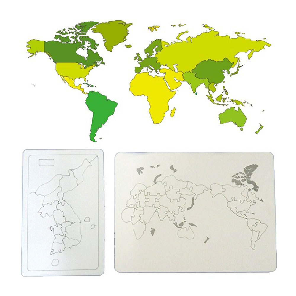 창작용 종이 지도퍼즐 꾸미기(한국지도/세계지도)